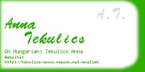 anna tekulics business card